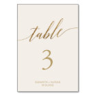 Elegant Gold Calligraphy | Ivory Table Number