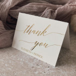 Elegant Gold Calligraphy | Ivory Thank You Card<br><div class="desc">This elegant gold calligraphy ivory thank you card is perfect for a simple wedding. The neutral design features a minimalist card decorated with romantic and whimsical faux gold foil typography. The inside of the card is blank, so you will have plenty of space to write a thoughtful personalized note. Customize...</div>