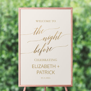 Elegant Gold Calligraphy Ivory The Night Before Poster