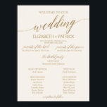 Elegant Gold Calligraphy | Ivory Wedding Program Poster<br><div class="desc">This elegant gold calligraphy ivory wedding program poster is perfect for a simple wedding. The neutral design features a minimalist poster decorated with romantic and whimsical faux gold foil typography. Include the name of the bride and groom, the wedding date and location, names of the parents and the bridal party....</div>
