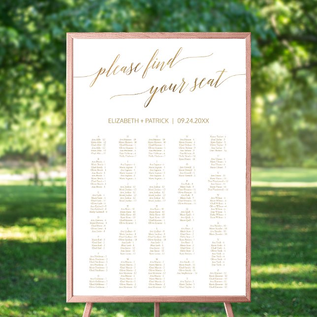 Elegant Gold Calligraphy Large 200+ Seating Chart (Creator Uploaded)