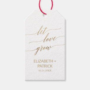 Elegant Gold Calligraphy Let Love Grow Favour Gift Tags