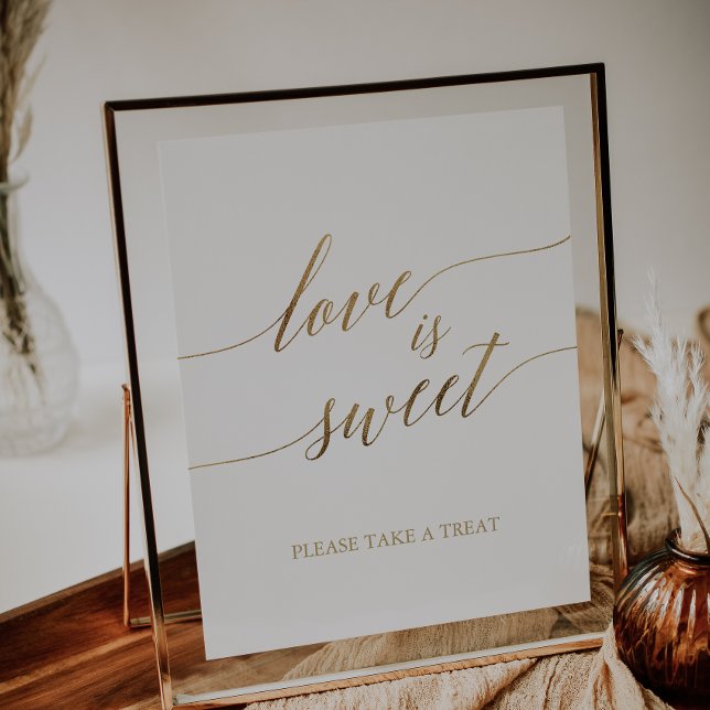 Elegant Gold Calligraphy Love is Sweet Sign (Creator Uploaded)