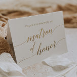 Elegant Gold Calligraphy Matron of Honour Thank You Card<br><div class="desc">This elegant gold calligraphy matron of honour thank you card is perfect for a simple wedding. The neutral design features a minimalist card decorated with romantic and whimsical faux gold foil typography. Please Note: This design does not feature real gold foil. It is a high quality graphic made to look...</div>