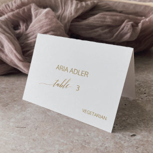 Elegant Gold Calligraphy Menu Option Place Cards