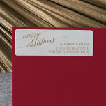 Elegant Gold Calligraphy Merry Christmas<br><div class="desc">These elegant gold calligraphy Merry Christmas return address labels are perfect for a simple holiday card or invitation. The neutral design features a minimalist label decorated with romantic and whimsical faux gold foil typography. Please Note: This design does not feature real gold foil. It is a high quality graphic made...</div>