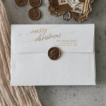 Elegant Gold Calligraphy Merry Christmas Envelope<br><div class="desc">These elegant gold calligraphy Merry Christmas envelopes are perfect for a simple holiday card or invitation. The neutral design features a minimalist envelope decorated with romantic and whimsical faux gold foil typography. Personalise the envelope flap with your name and return address.</div>