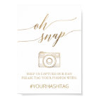 Elegant Gold Calligraphy Oh Snap Sign