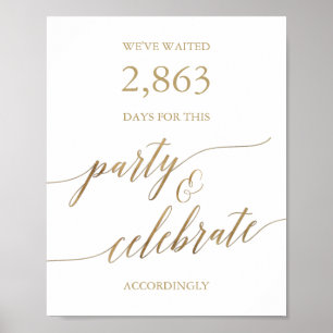 Elegant Gold Calligraphy Party & Celebrate Poster