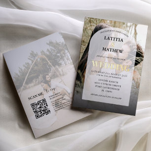 Elegant Gold Calligraphy Photo Arch Wedding