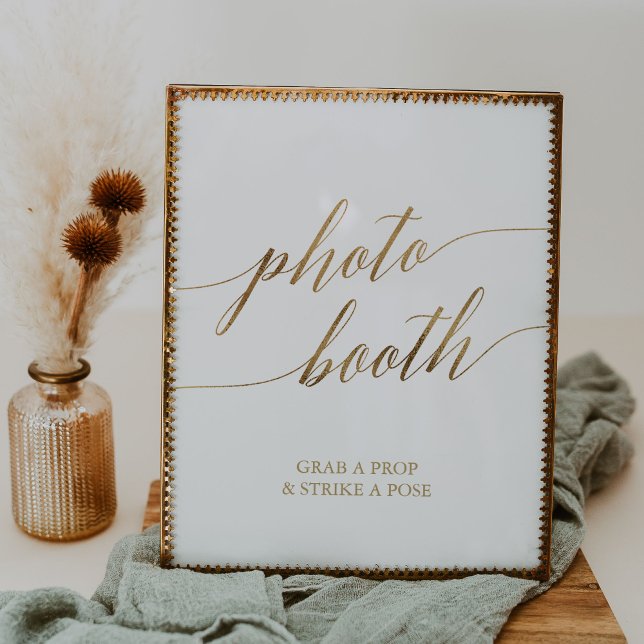 Elegant Gold Calligraphy Photo Booth Sign (Creator Uploaded)
