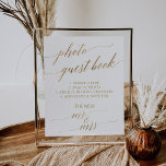 Elegant Gold Calligraphy Photo Guest Book<br><div class="desc">This elegant gold calligraphy photo guest book sign is perfect for a simple wedding. The neutral design features a minimalist sign decorated with romantic and whimsical faux gold foil typography.</div>