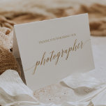 Elegant Gold Calligraphy Photographer Thank You Card<br><div class="desc">This elegant gold calligraphy photographer thank you card is perfect for a simple wedding. The neutral design features a minimalist card decorated with romantic and whimsical faux gold foil typography. Please Note: This design does not feature real gold foil. It is a high quality graphic made to look like gold...</div>