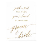 Elegant Gold Calligraphy Pick A Seat Sign