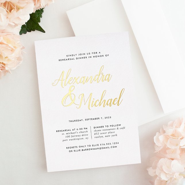 Elegant Gold Calligraphy Rehearsal Dinner (Creator Uploaded)