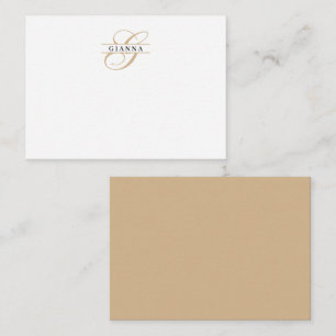Elegant Gold Calligraphy Split Monogram Card