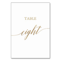Elegant Gold Calligraphy Table Eight Table Number