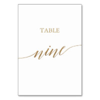 Elegant Gold Calligraphy Table Nine Table Number