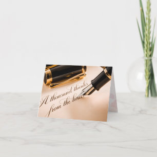 Elegant Gold Calligraphy Thank You Card