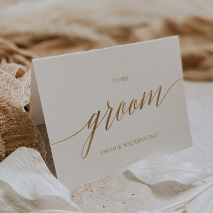 Elegant Gold Calligraphy To My Groom Card