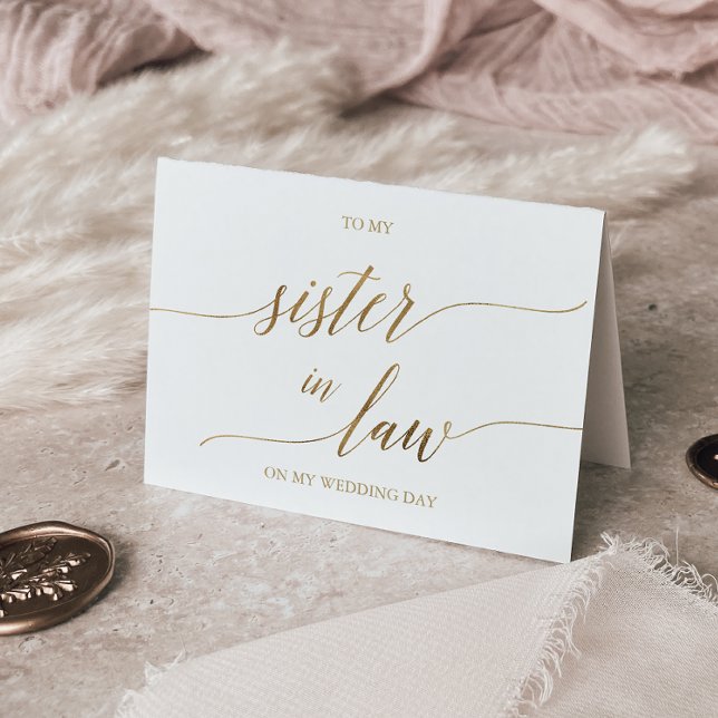 Elegant Gold Calligraphy To My Sister In Law Card (Creator Uploaded)