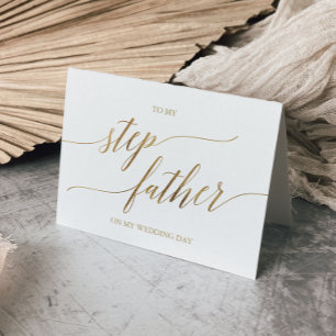 Elegant Gold Calligraphy To My Step-Father Card