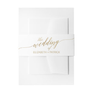 Elegant Gold Calligraphy Wedding Belly Band Invitation Belly Band