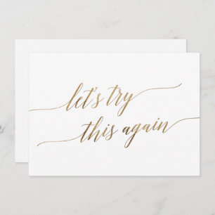 Elegant Gold Calligraphy Wedding Change the Date Invitation