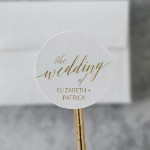 Elegant Gold Calligraphy Wedding Envelope Seals
