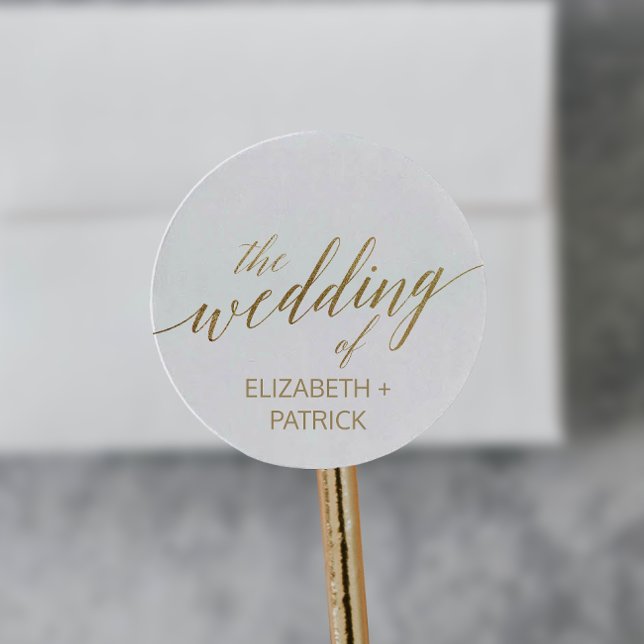 Elegant Gold Calligraphy Wedding Envelope Seals (Creator Uploaded)