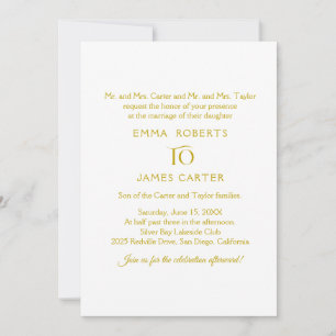 Elegant Gold Calligraphy Wedding Invitation