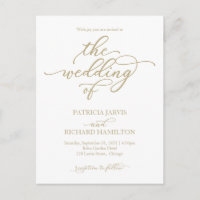 Elegant Gold Calligraphy Wedding Invitation