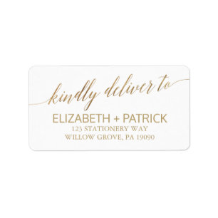 Elegant Gold Calligraphy Wedding Label