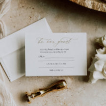 Elegant Gold Calligraphy Wedding RSVP Card