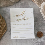 Elegant Gold Calligraphy Well Wishes Cards<br><div class="desc">These elegant gold calligraphy well wishes cards are the perfect activity for a simple wedding reception or bridal shower. The neutral design features a minimalist poster decorated with romantic and whimsical faux gold foil typography. Personalise these cards with the name of the bride and groom. Well Wishes sign is sold...</div>