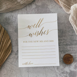 Elegant Gold Calligraphy Well Wishes Cards