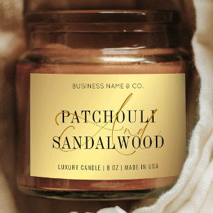 Elegant Gold Candles Jar Product Packaging Label