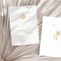Elegant Gold Celestial Stars Minimal Wedding