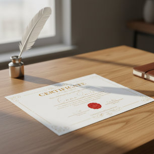 Elegant Gold Certificate Of Achievement Template