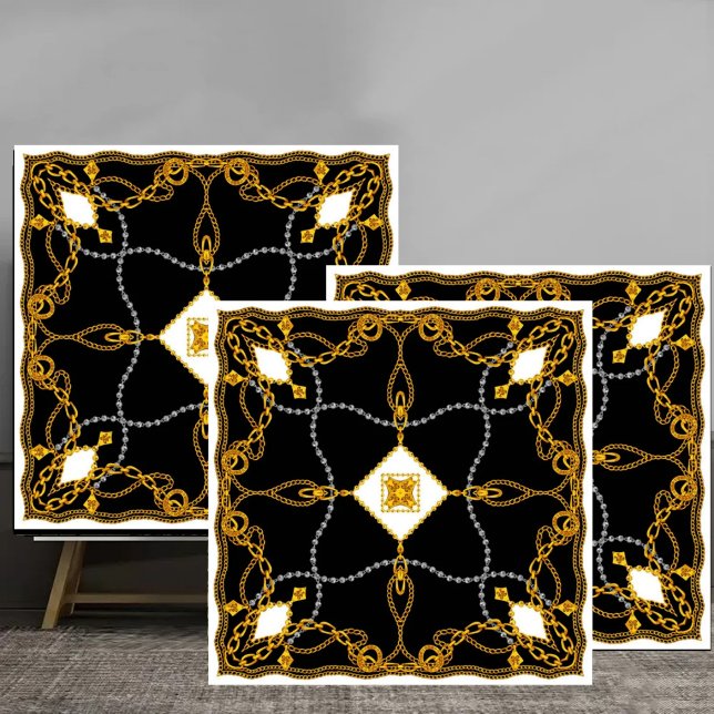 Elegant Gold Chain and Jewel Baroque Pattern Tile (Creator Uploaded)