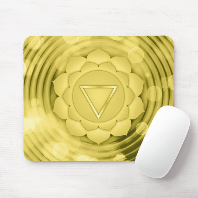 Elegant Gold Chakra Zen Yoga Spiritual Meditation Mouse Pad (With Mouse)