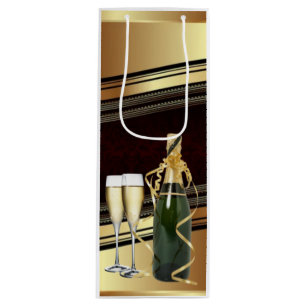 Elegant Gold Champagne/Wine Gift Bag