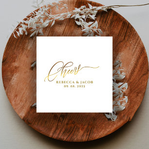 Elegant Gold Cheers Calligraphy Script  Napkin