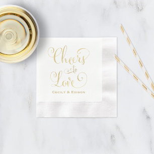 Elegant Gold Cheers to Love Wedding Napkin