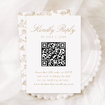 Elegant Gold Chinoiserie Floral Wedding QR Code RSVP Card<br><div class="desc">Allow guests to RSVP to your wedding with ease with this Elegant Gold Chinoiserie Floral QR code RSVP card. The elegant wedding QR code RSVP card displays "Kindly Reply" in a gold calligraphy script. Personalise the QR code RSVP enclosure card with your desired response date, wedding website, QR code website...</div>
