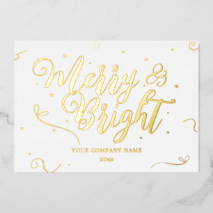 Elegant Gold Christmas Company Foil Card