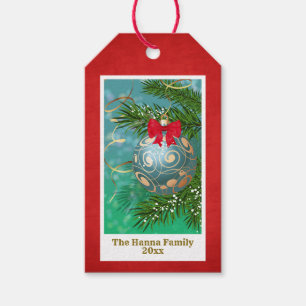 Elegant Gold Christmas Ornament Holiday Season Gift Tags