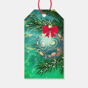 Elegant Gold Christmas Ornament Holiday Season Gift Tags