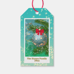 Elegant Gold Christmas Ornament Holiday Season Gift Tags
