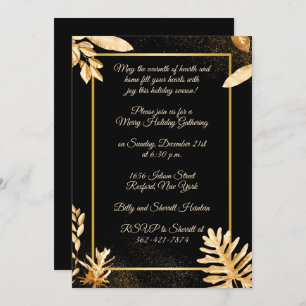 Elegant Gold Christmas Party Invitation